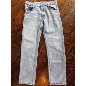Wrangler 34x32 Light Wash Straight Leg Jeans Relaxed Y2K Denim